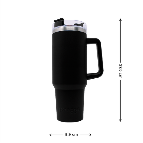 THERMO YAKK PP40 con aza y aislamiento hermético ALLOYTECH, tapa corrediza y popote , 1200 ml
