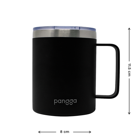 TERMO YAKK SS12 con asa de acero inoxidable ALLOYTECH y aislamiento hermético, con tapa corrediza ANTI-LEEK, Tazas que se Mantienen Frías y Calientes, 350 ml