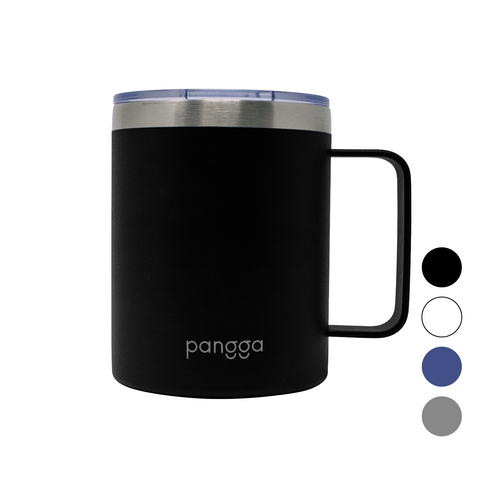 TERMO YAKK SS12 con asa de acero inoxidable ALLOYTECH y aislamiento hermético, con tapa corrediza ANTI-LEEK, Tazas que se Mantienen Frías y Calientes, 350 ml
