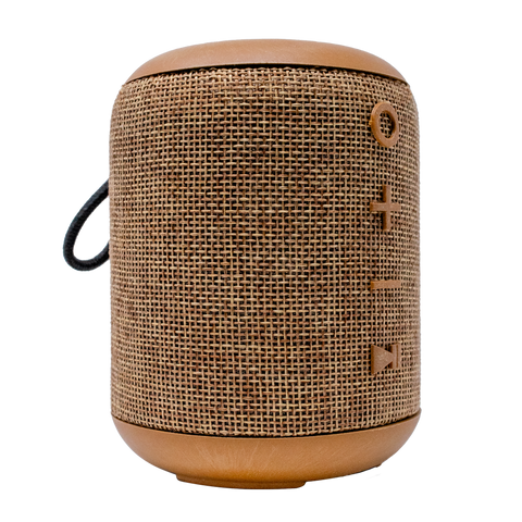 BOCINA ECO-BEATT TSS3 , Bluetooth, Inalámbrica , Resistente al Agua, Hecho de Material Eco-Wood y Yute con + De 15 Horas Continuas de Reproduccion y Sonido Superb-Bass.