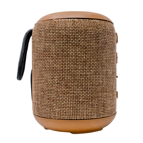 BOCINA ECO-BEATT TSS3 , Bluetooth, Inalámbrica , Resistente al Agua, Hecho de Material Eco-Wood y Yute con + De 15 Horas Continuas de Reproduccion y Sonido Superb-Bass.