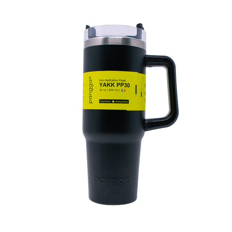 THERMO YAKK PP30 con aza y aislamiento hermético ALLOYTECH, tapa corrediza y popote , 900 ml