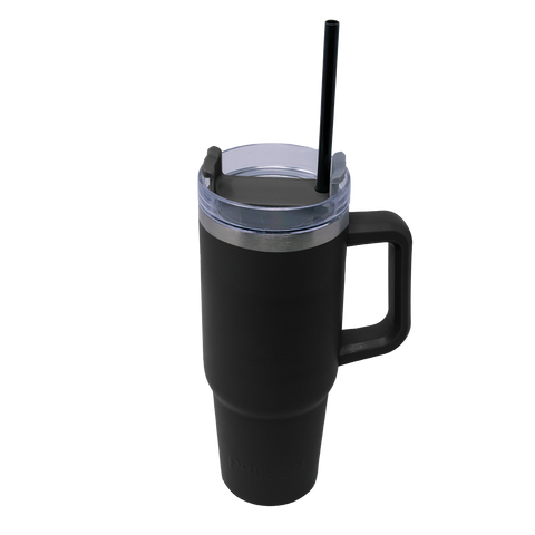 THERMO YAKK PP30 con aza y aislamiento hermético ALLOYTECH, tapa corrediza y popote , 900 ml