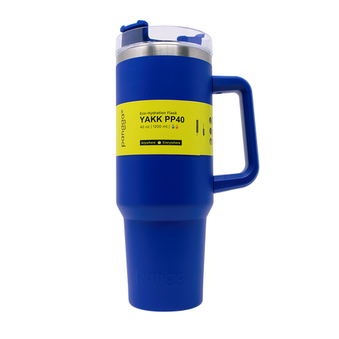 THERMO YAKK PP40 con aza y aislamiento hermético ALLOYTECH, tapa corrediza y popote , 1200 ml