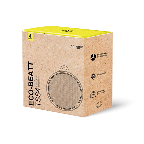BOCINA ECO-BEATT TSS4 Resistente al Agua, Bluetooth, Inalámbrica,Hecho de Material Eco-Wood y Yute con + De 7 Horas Continuas de Bateria y Sonido Superb-Bass.