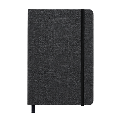Libreta ecológica CRAFTT FC13 tamaño A5  (14.4 x 21 cm), con 100 hojas y cubierta dura hecha de botellas y papel reciclado. Ideal para notas, bocetos o diario. Diseño resistente, profesional y sustentable.