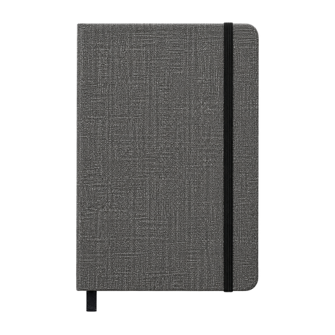 Libreta ecológica CRAFTT FC13 tamaño A5  (14.4 x 21 cm), con 100 hojas y cubierta dura hecha de botellas y papel reciclado. Ideal para notas, bocetos o diario. Diseño resistente, profesional y sustentable.