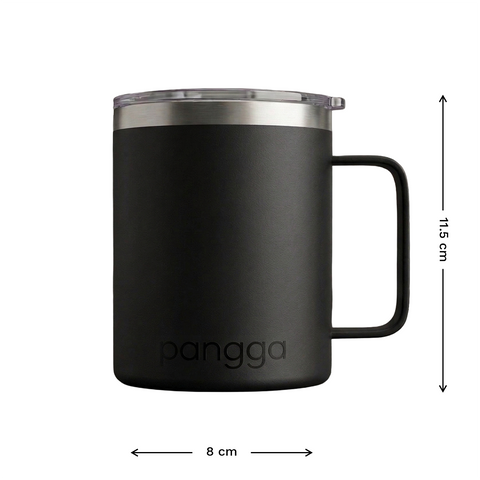 TERMO YAKK SS12 con asa de acero inoxidable ALLOYTECH y aislamiento hermético, con tapa corrediza ANTI-LEEK, Tazas que se Mantienen Frías y Calientes, 350 ml