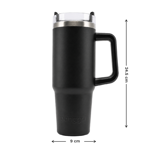 THERMO YAKK PP30 con aza y aislamiento hermético ALLOYTECH, tapa corrediza y popote , 900 ml