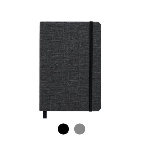 Libreta ecológica CRAFTT FC13 tamaño A5  (14.4 x 21 cm), con 100 hojas y cubierta dura hecha de botellas y papel reciclado. Ideal para notas, bocetos o diario. Diseño resistente, profesional y sustentable.