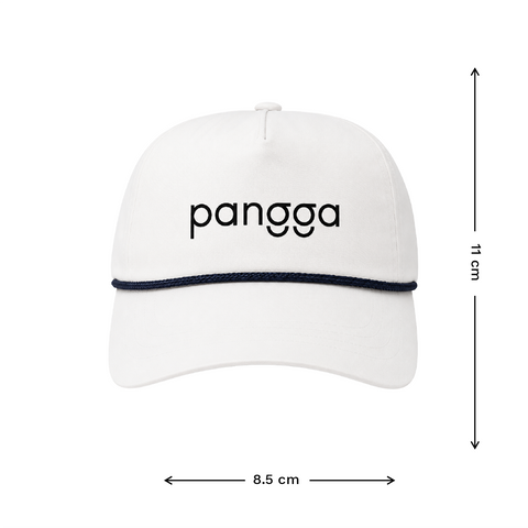 Gorra PANGGA Unisex Ajustable , Estilo Deportivo y Urbano | Color Blanco con Detalle Azul Marino |, Ligera y Transpirable , Ideal para Diario, Exterior y Promocionales