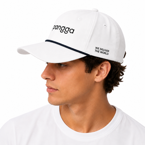 Gorra PANGGA Unisex Ajustable , Estilo Deportivo y Urbano | Color Blanco con Detalle Azul Marino |, Ligera y Transpirable , Ideal para Diario, Exterior y Promocionales