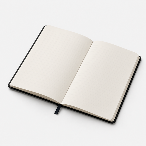 Libreta ecológica CRAFTT HC12 tamaño A5  (14.4 x 21 cm), con 100 hojas y cubierta dura hecha de botellas y papel reciclado. Ideal para notas, bocetos o diario. Diseño resistente, profesional y sustentable.