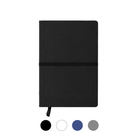 Libreta ecológica CRAFTT SC11 tamaño A5  (14.4 x 21 cm), con 100 hojas y cubierta suave hecha de botellas y papel reciclado. Ideal para notas, bocetos o diario. Diseño resistente, profesional y sustentable.