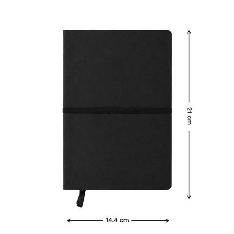 Libreta ecológica CRAFTT SC11 tamaño A5  (14.4 x 21 cm), con 100 hojas y cubierta suave hecha de botellas y papel reciclado. Ideal para notas, bocetos o diario. Diseño resistente, profesional y sustentable.