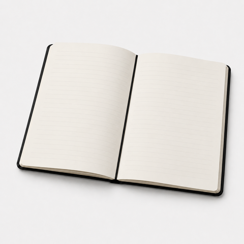 Libreta ecológica CRAFTT SC11 tamaño A5  (14.4 x 21 cm), con 100 hojas y cubierta suave hecha de botellas y papel reciclado. Ideal para notas, bocetos o diario. Diseño resistente, profesional y sustentable.