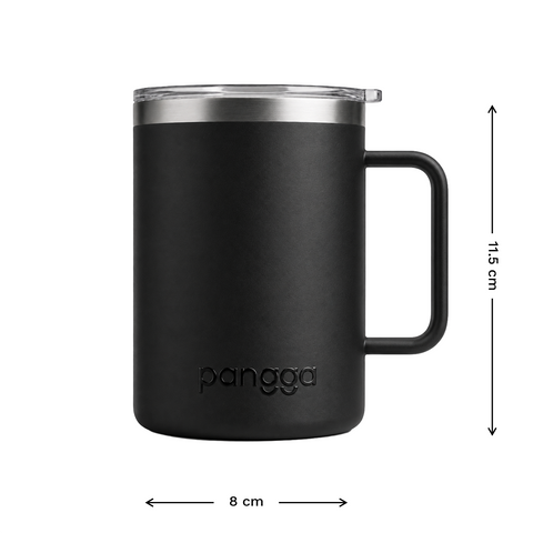 TERMO YAKK SS12 con asa de acero inoxidable ALLOYTECH y aislamiento hermético, con tapa corrediza ANTI-LEEK, Tazas que se Mantienen Frías y Calientes, 350 ml