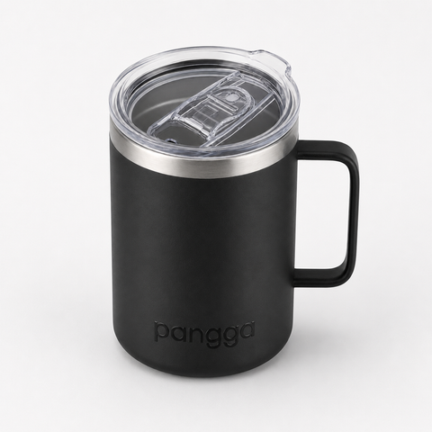 TERMO YAKK SS12 con asa de acero inoxidable ALLOYTECH y aislamiento hermético, con tapa corrediza ANTI-LEEK, Tazas que se Mantienen Frías y Calientes, 350 ml