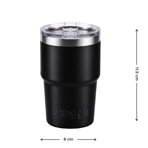TERMO YAKK SS16 con asa de acero inoxidable ALLOYTECH y aislamiento hermético, con tapa corrediza ANTI-LEEK, Tazas que se Mantienen Frías y Calientes, 350 ml