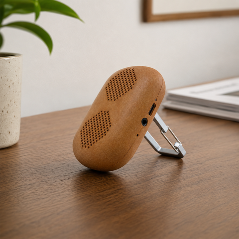 BOCINA ECO-BEATT TSS1 , Con Terapia de 25 Sonidos Para Dormir Profundamente y Superb-Bass, hecho de material ECO-WOOD, 8 horas Continuas de Reproduccion y Entrada Tipo C