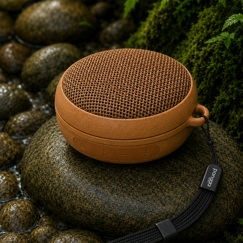 BOCINA ECO-BEATT TSS4  Resistente al Agua, Bluetooth, Inalámbrica,Hecho de Material Eco-Wood y Yute con + De 7 Horas Continuas de Bateria y Sonido Superb-Bass.